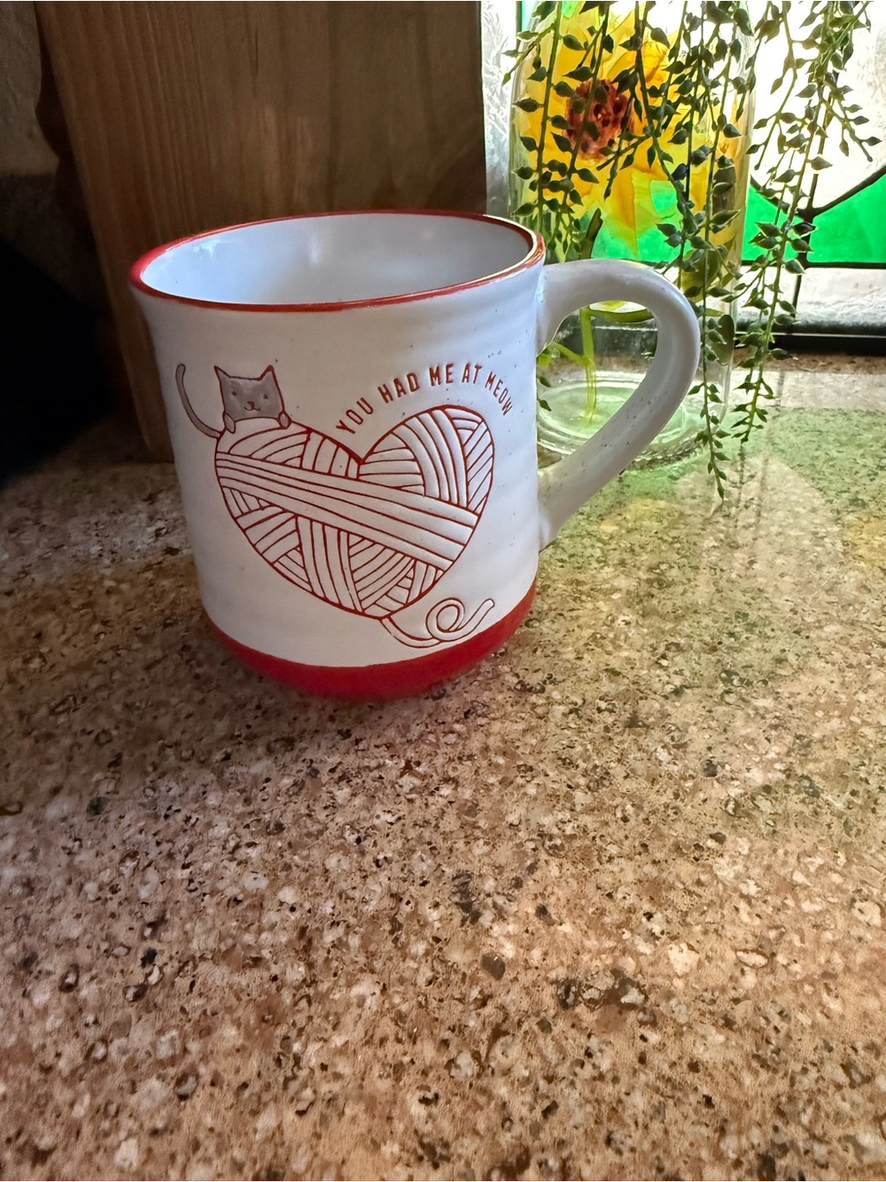 Sheffield Home “You Had Me at Meow” Cat Mug – Red & White